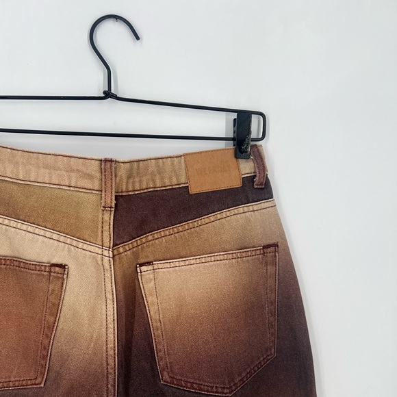 Weekday Rowe Blurred High Waisted Straight Leg Abstract Jeans - Picture 6 of 8